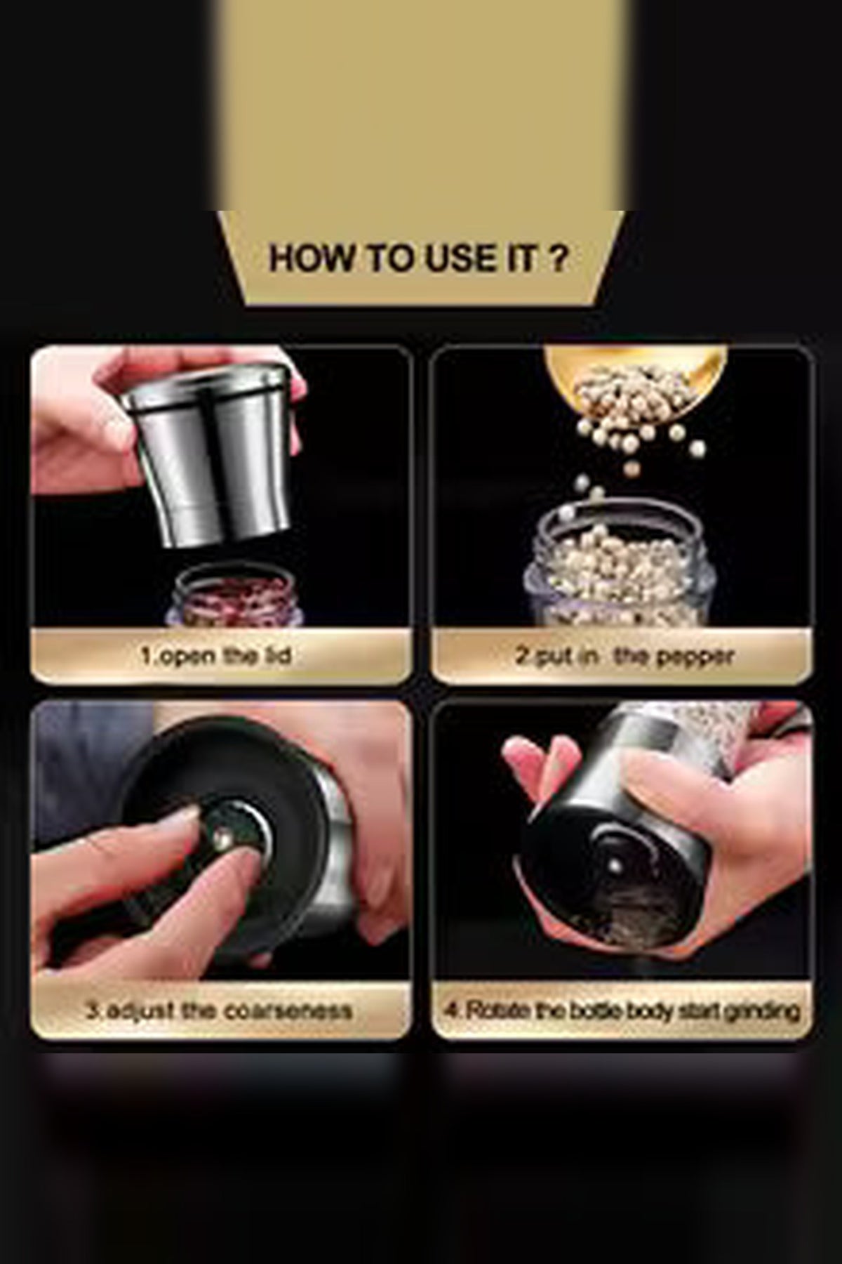 Dual Salt and Pepper Grinder – Two Ceramic Burrs in One Mill