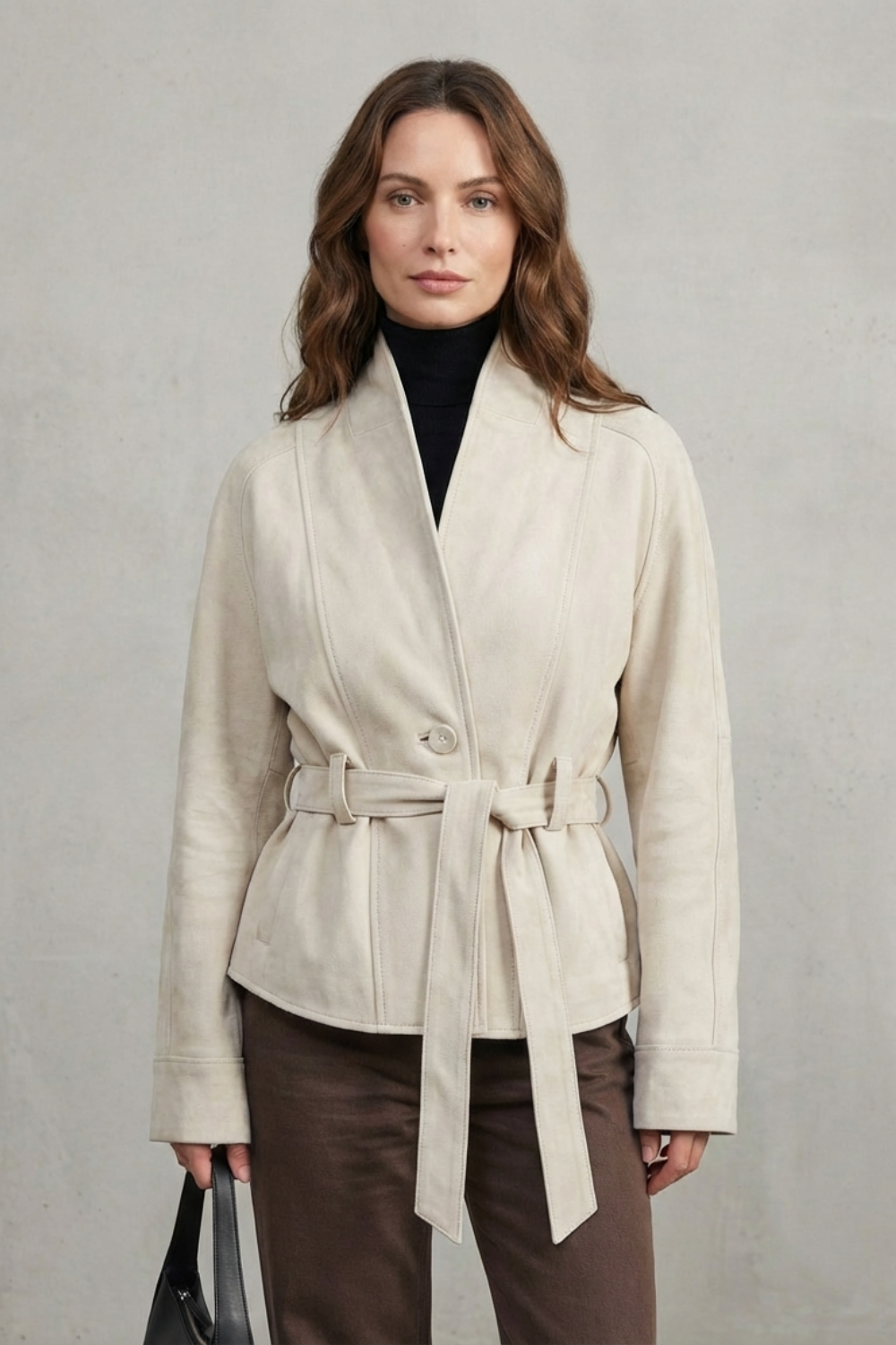 Alette Women's Wool Jacket – Cropped Double-Breasted Elegance 5