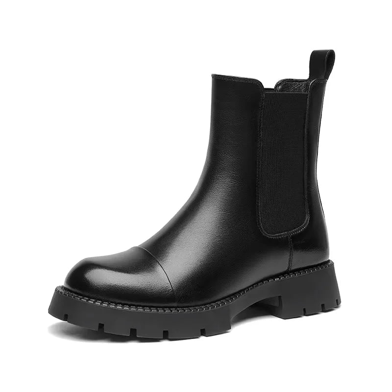 Brelina Women's Black Chelsea Boots – Genuine Leather Stylish Comfort 12