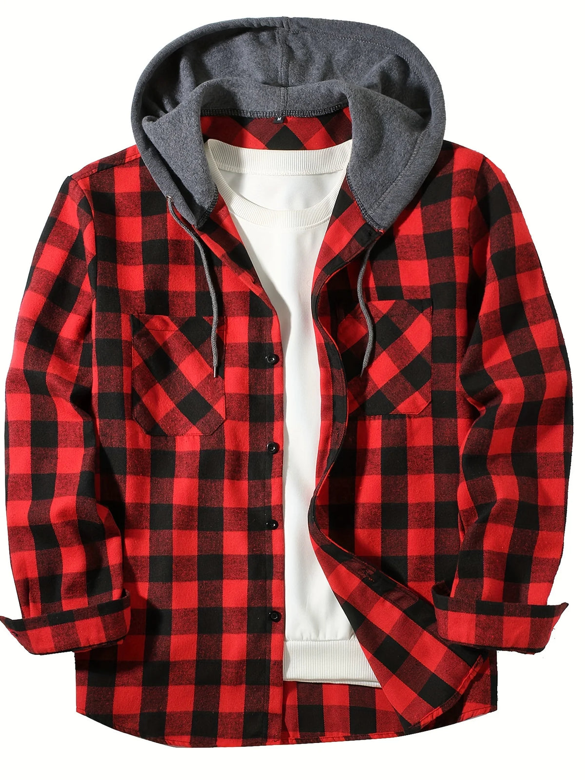 Haxon Men's Hooded Plaid Shirt – Slim Fit Comfort for Casual Style 6