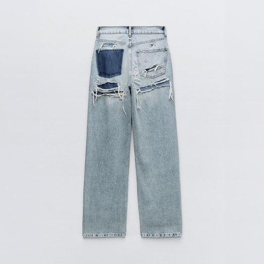 Liora Men's Baggy Jeans – Vintage Ripped Design for Casual Style 0