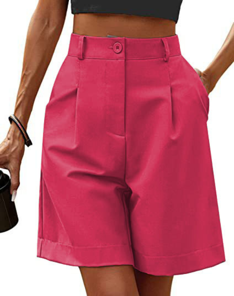 Liora Women's High Waist Shorts – Pleated Design for Chic Summer Style 8