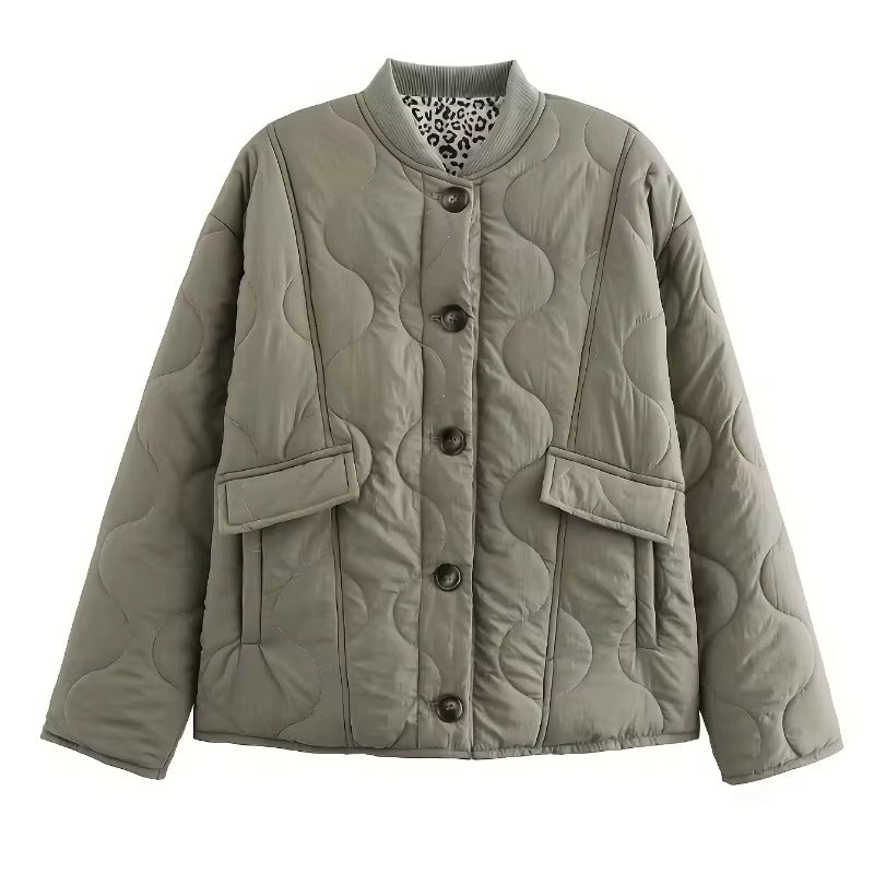 Liora Women's Jacket Outerwear – Chic Leopard Lining for Versatile Style 5