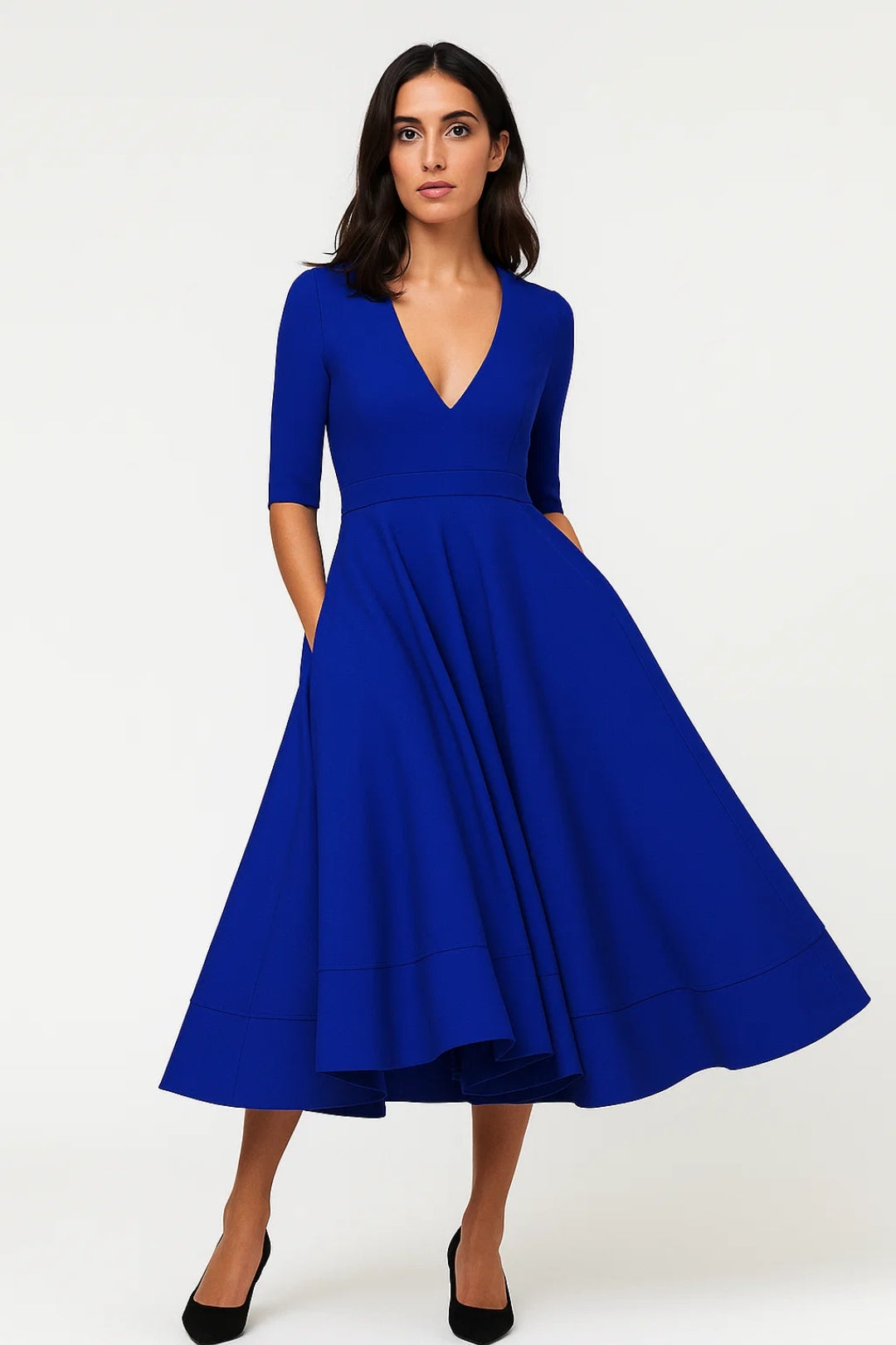 Mira Damen Midikleid – Eleganter V-Ausschnitt für Festliche Anlässe 2