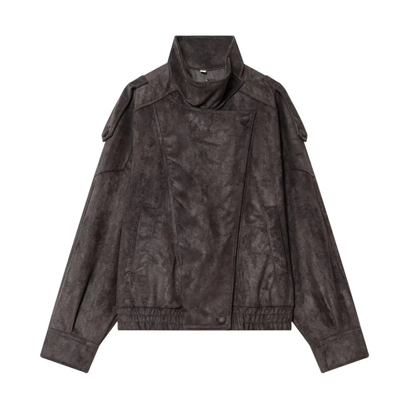 Niora Women's Faux Leather Jacket – Stylish Warm Outerwear for Fall 9