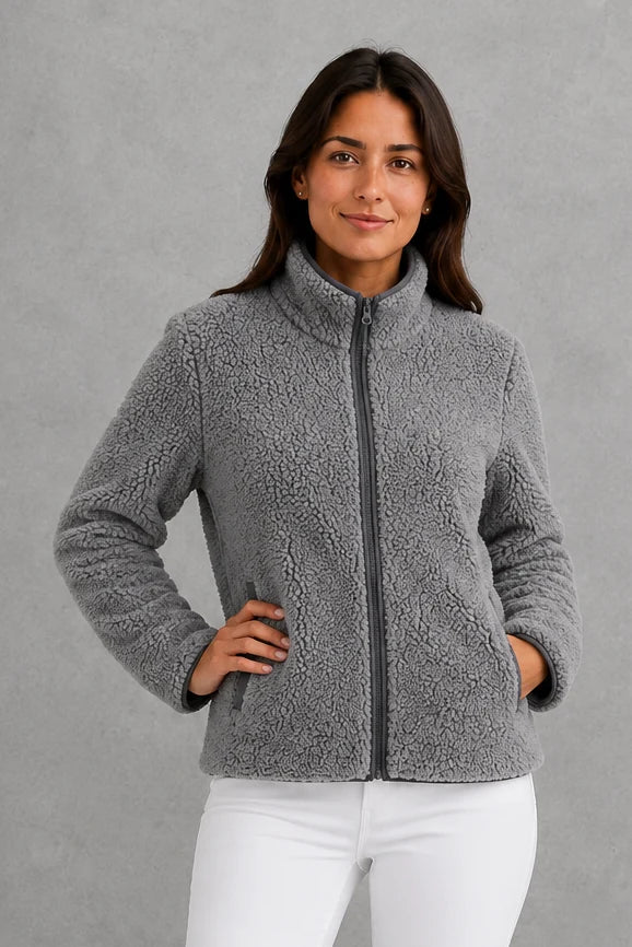 Serena Women's Sherpa Jacket – Plush Warmth Everyday Comfort 11