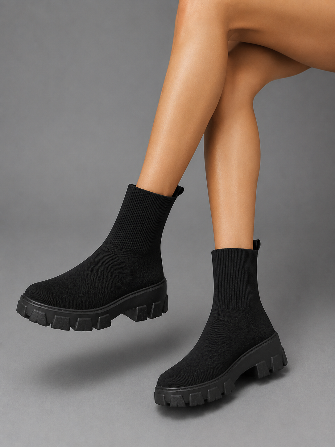 Sorelle Women's Sock Boots – Stretch Fit Chunky Sole for Winter Comfort 4
