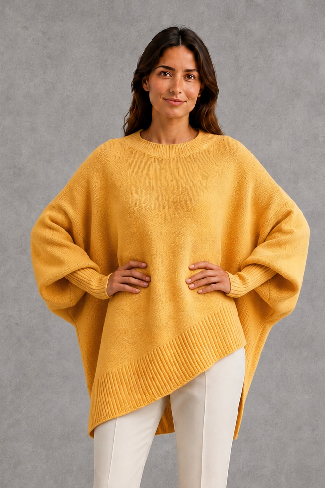Sweater Women - Ribbed High Neck Jumper with Long Sleeves