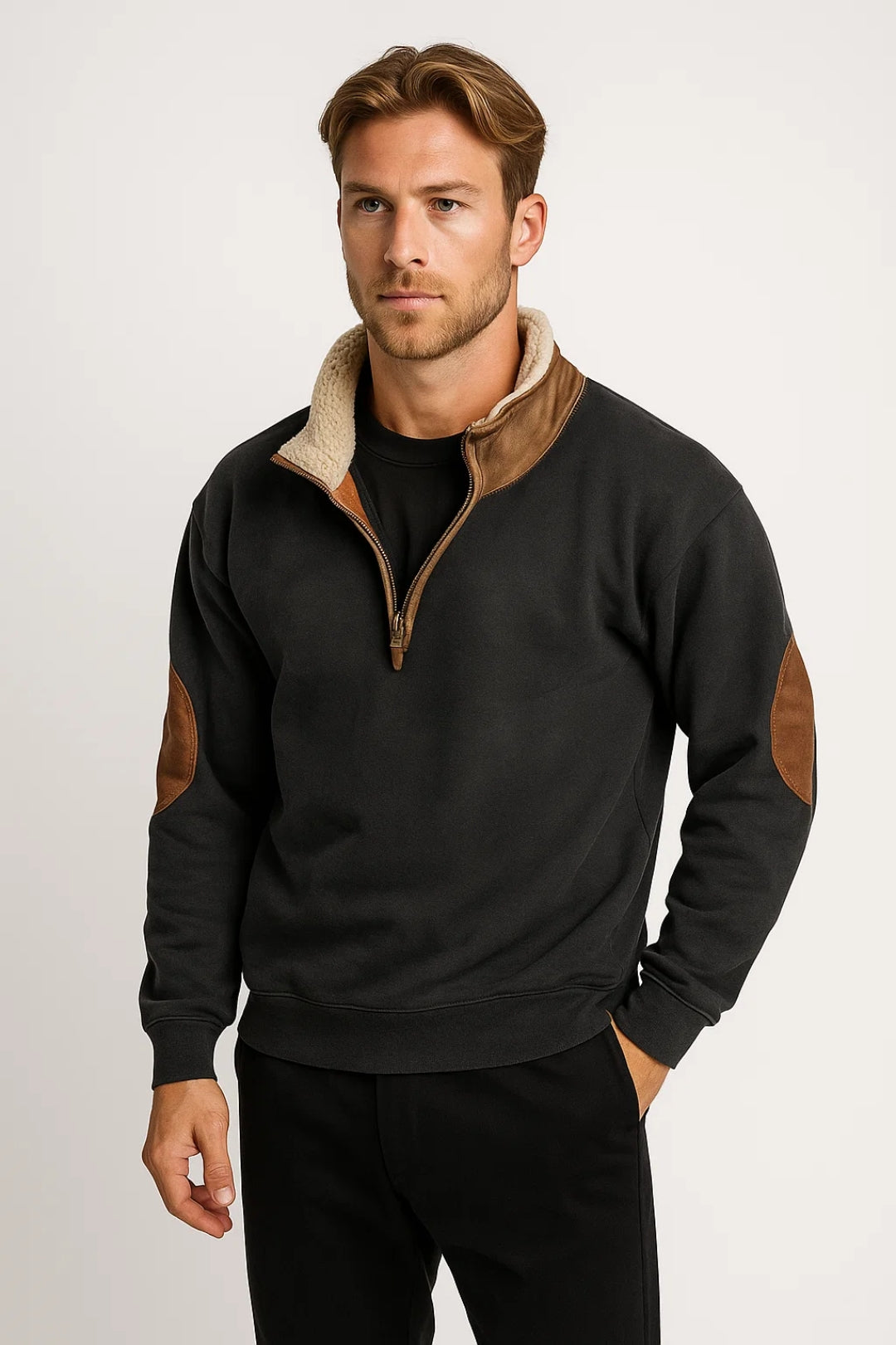 Zylo Herren Winterpullover – Bequemer Oversized Stil mit Reißverschluss 2