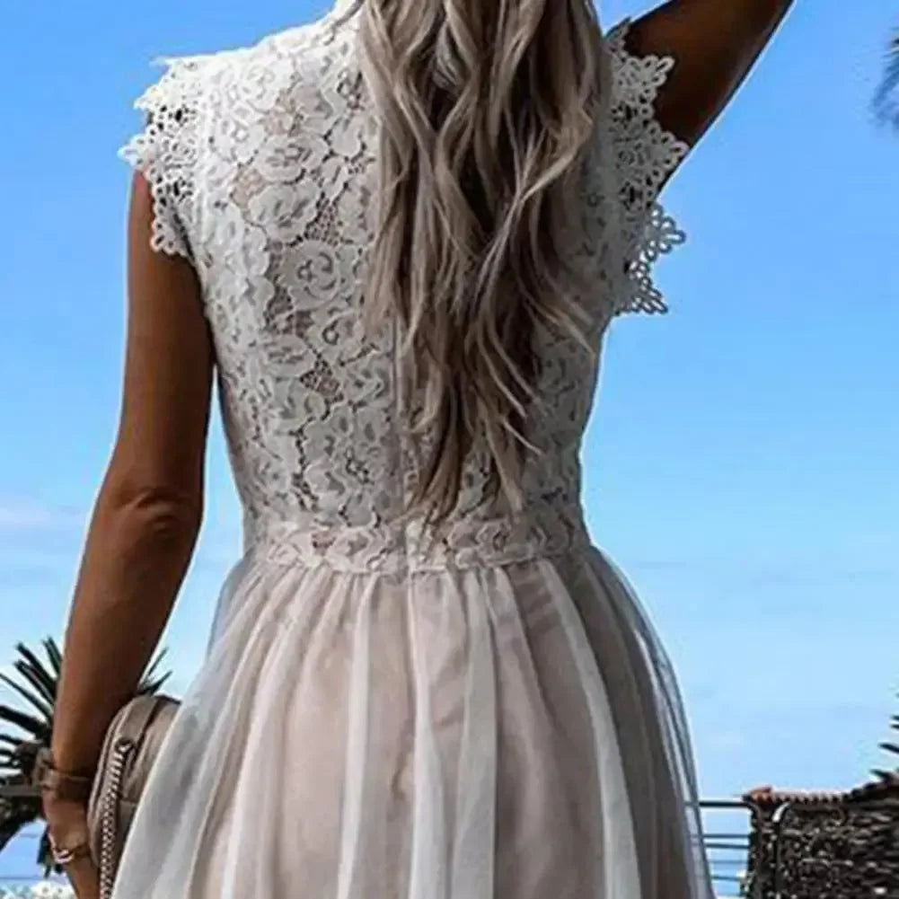 Zyra Women's Summer Dress – Airy Tulle Ruffles for Warm Weather 3