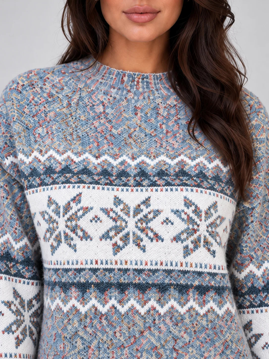 Christmas Jumper Women - Fair Isle Textured Knit
