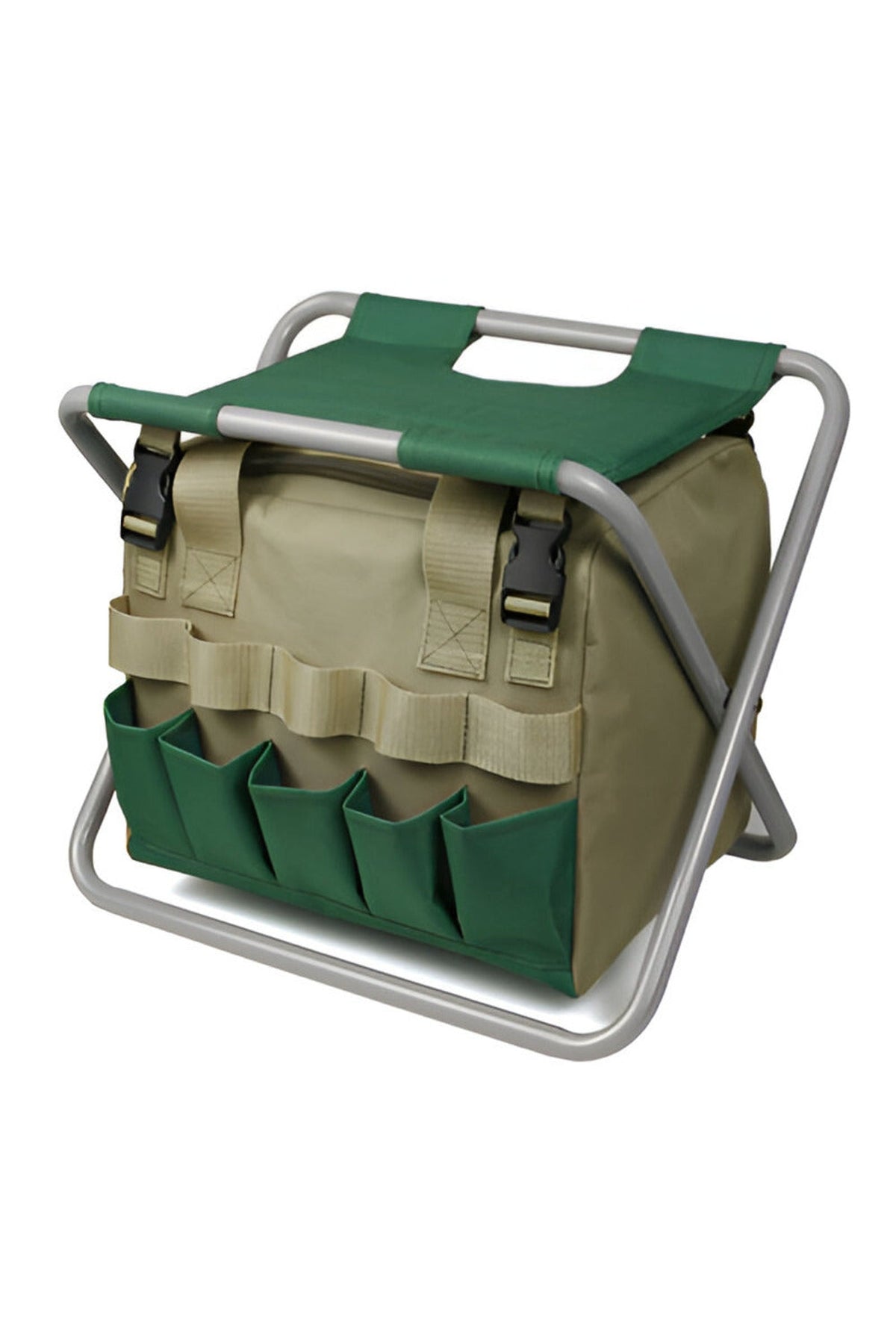 Garden Tool Kit with Folding Stool – Storage Bag and Six Tools