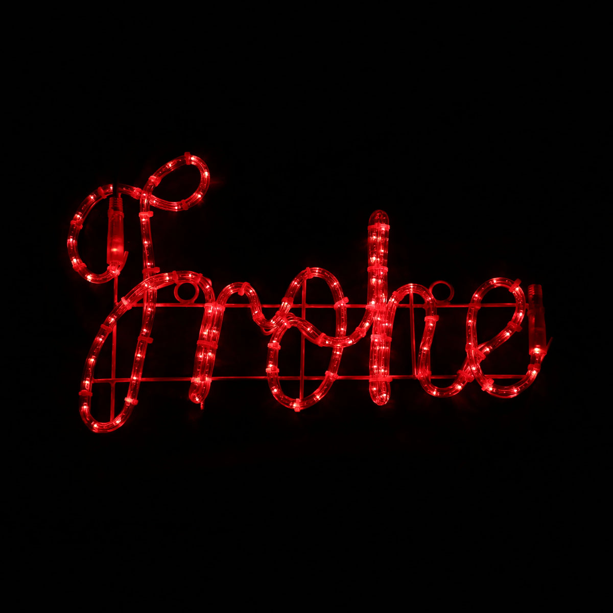 Frohe Weihnachten LED Sign – red, splittable, outdoor decoration