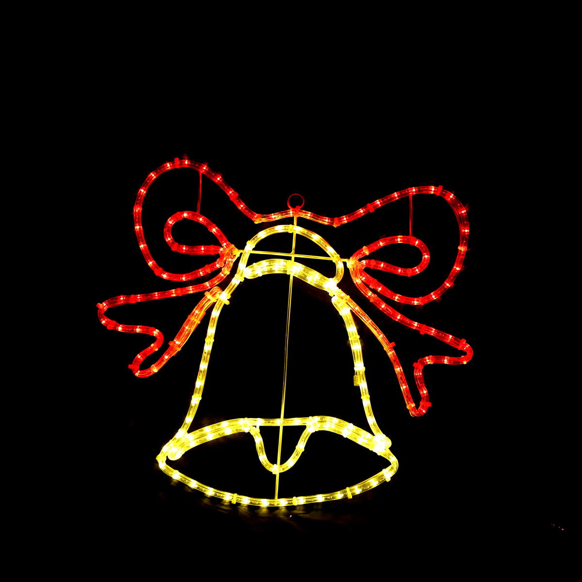 LED Christmas Bell – outdoor decoration motif, warm white and red