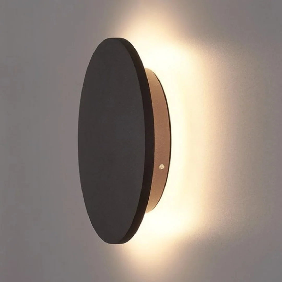 Modern Round Halo Wall Light – backlit glow, warm white, slim profile