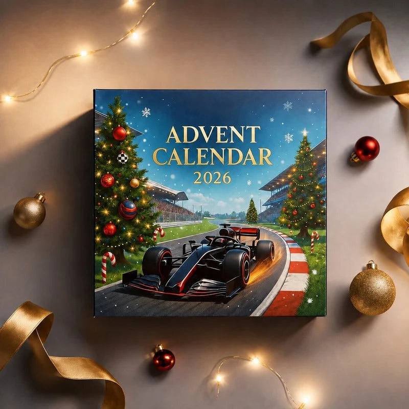 Motorsport Advent Calendar – navy blue, racing theme, 24 surprises