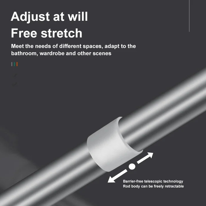 Telescopic Curtain Rail – adjustable, stainless steel, no-drill