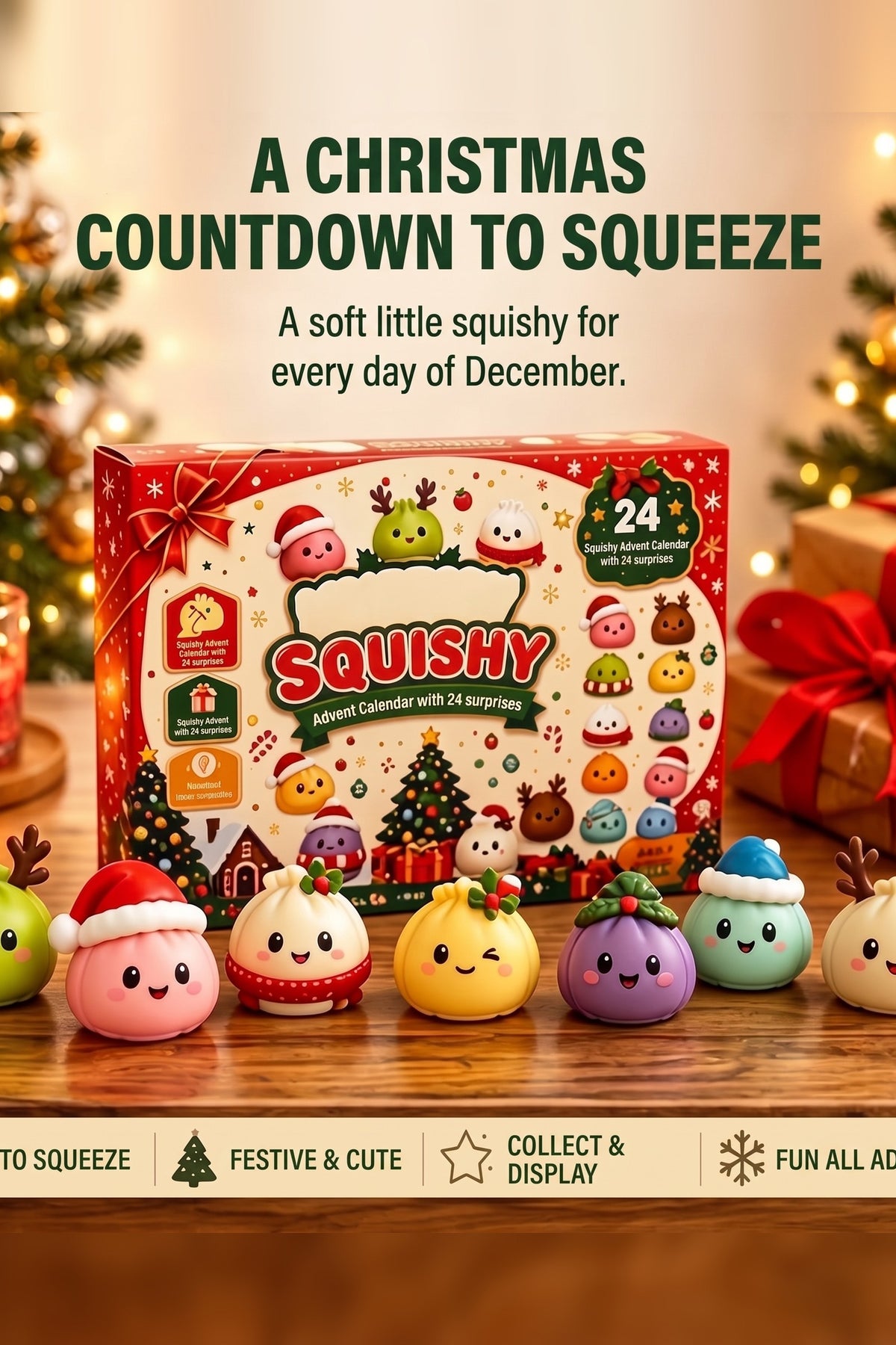 Squishy Advent Calendar – 24 slow-rising festive figures