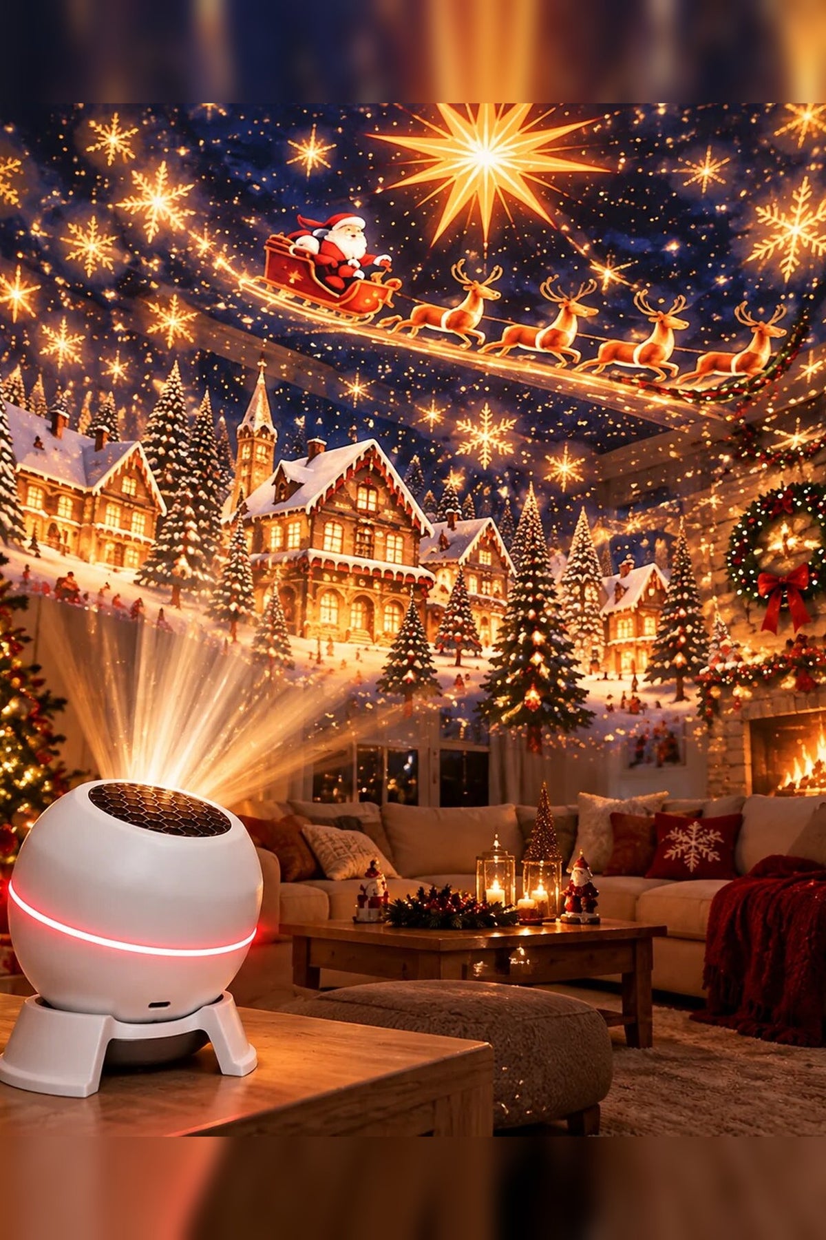 Christmas Projector – moving patterns, compact design, USB powered