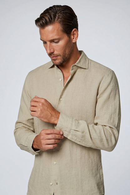 Shirt Men - Linen Relaxed Breathable Shirt