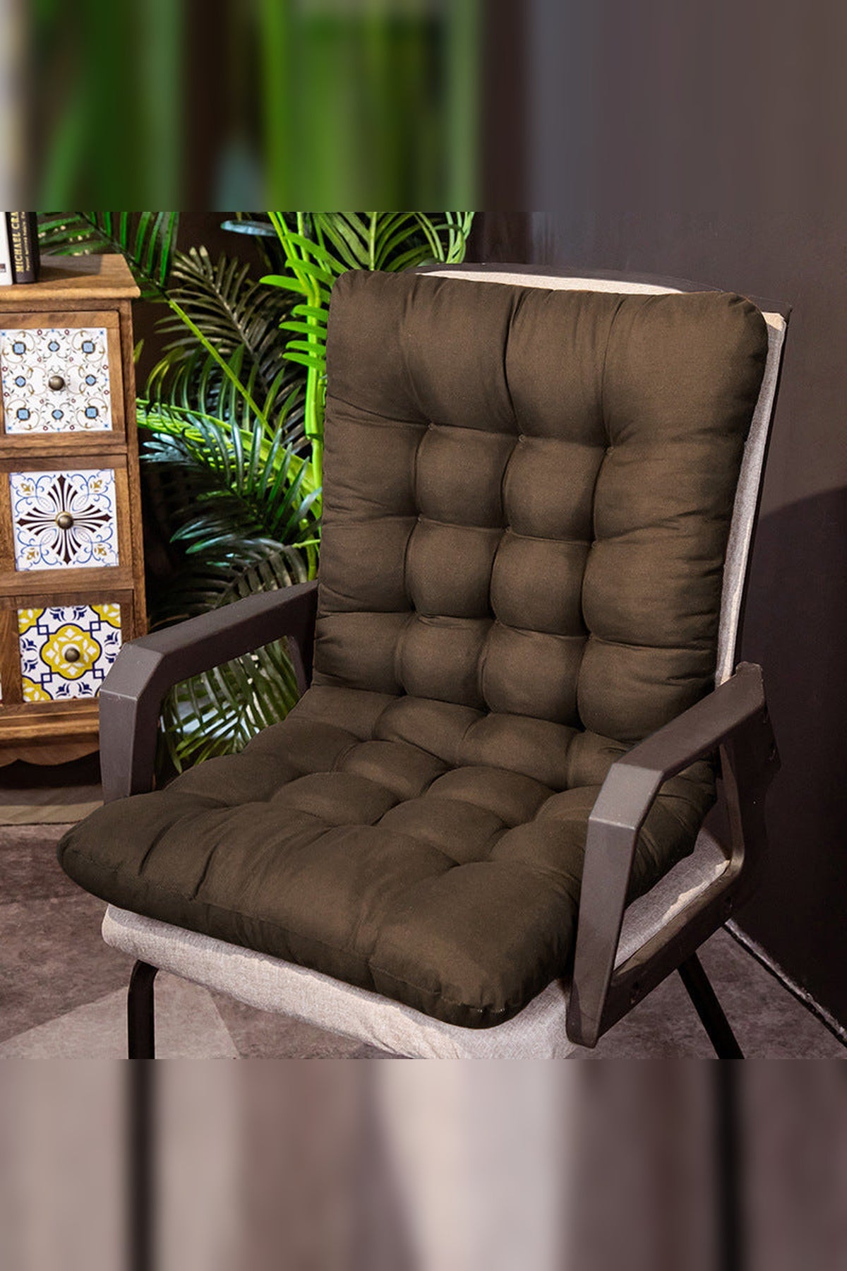 High-Back Patio Chair Cushion – One Piece for Seat and Backrest