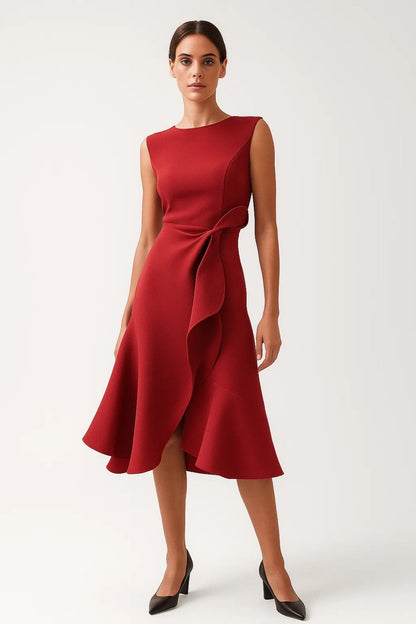 Dress Women - Midi Ruffled Formal Dress