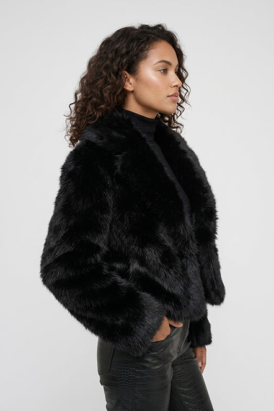 Jacket Women - Festive Blazer Jacket with Feather Trim