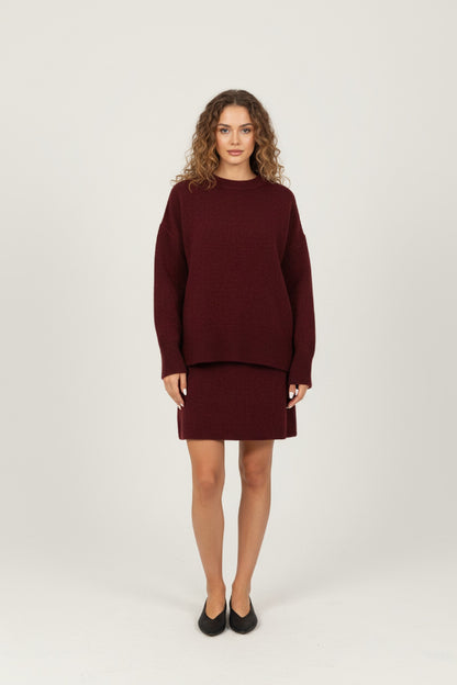 Knit Set Women - Oversized Jumper Skirt Set