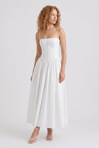 Maxi Dress Women - Corset Pleated Full Dress