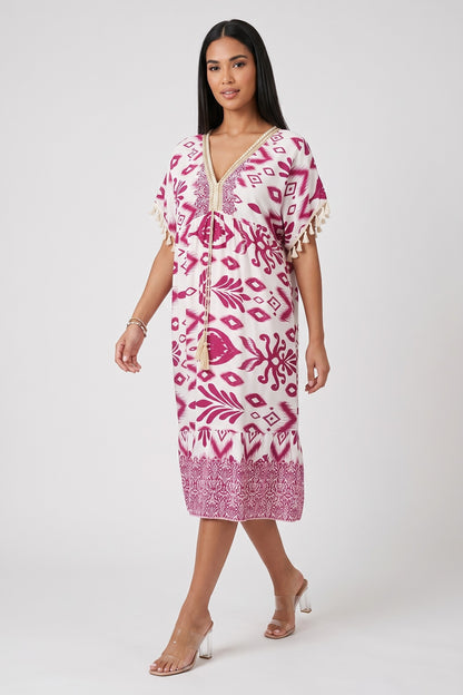 Dress Women - V-Neckline Fringes Dress