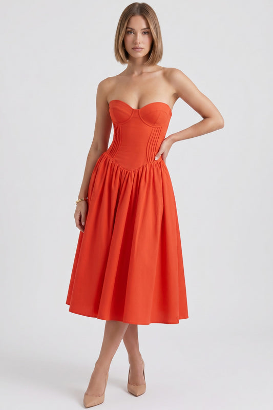Midi Dress Women - Flared Summer Dress