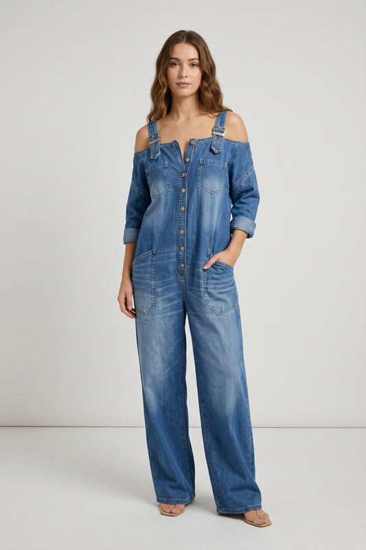 Jumpsuit Women - Wide-Leg Jumpsuit with Pockets