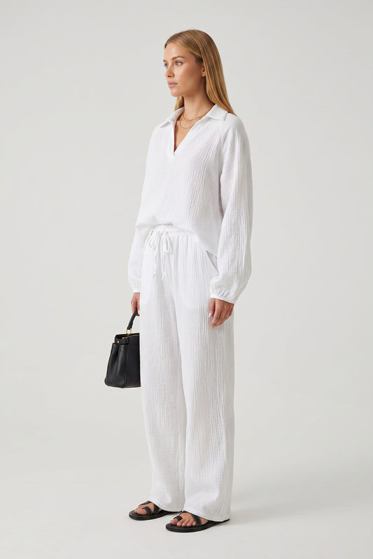 Set Women - Two-Piece Loungewear Set with Loose Trousers