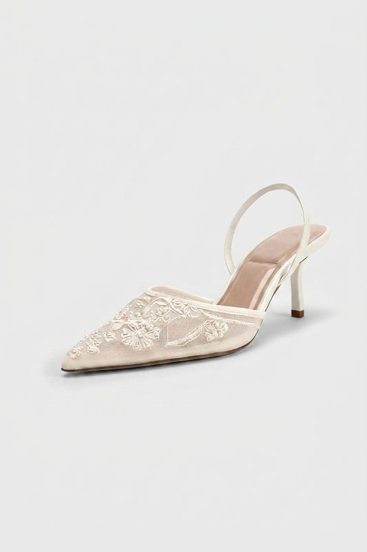 Heels Women - Floral Embroidered Court Shoes