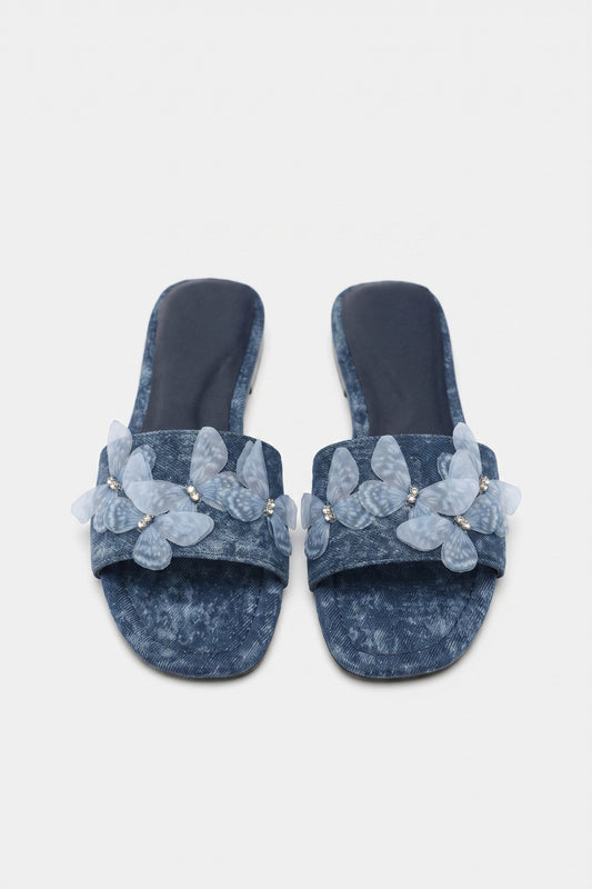 Sandals Women - Soft Denim Flat Sandals
