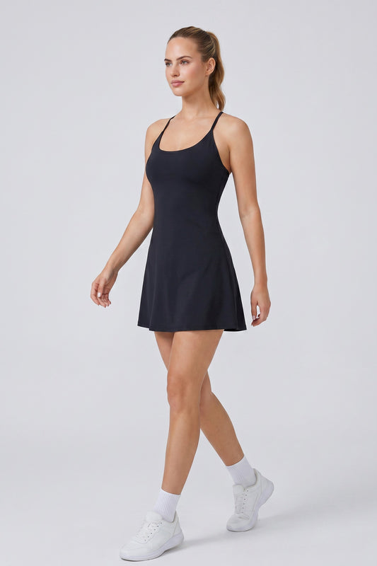 Dress Women - Two-in-One Active Dress with Built-In Shorts