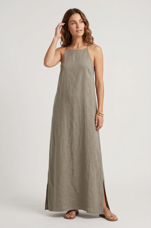 Dress Women - Off Shoulder Linen Dress