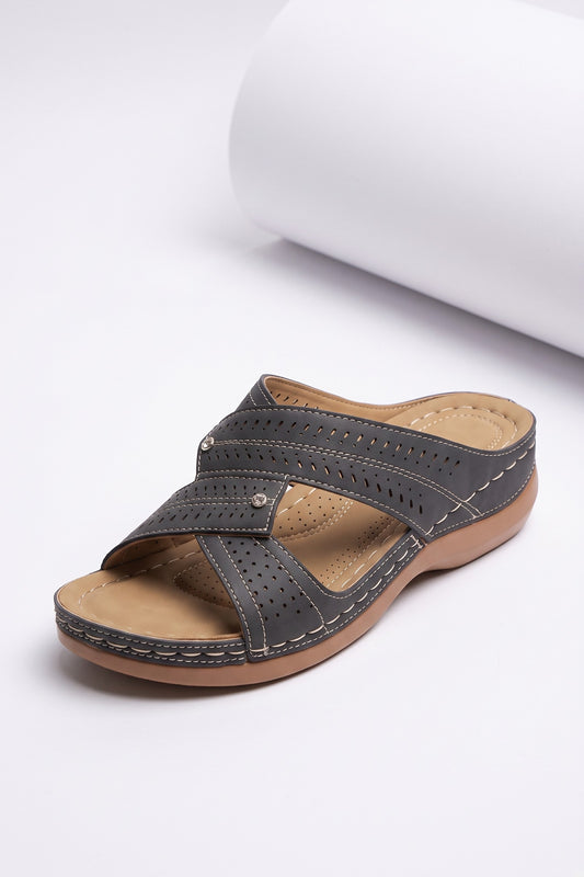 Sandals Women - Perforated Strap Sandals with Cushioned Sole