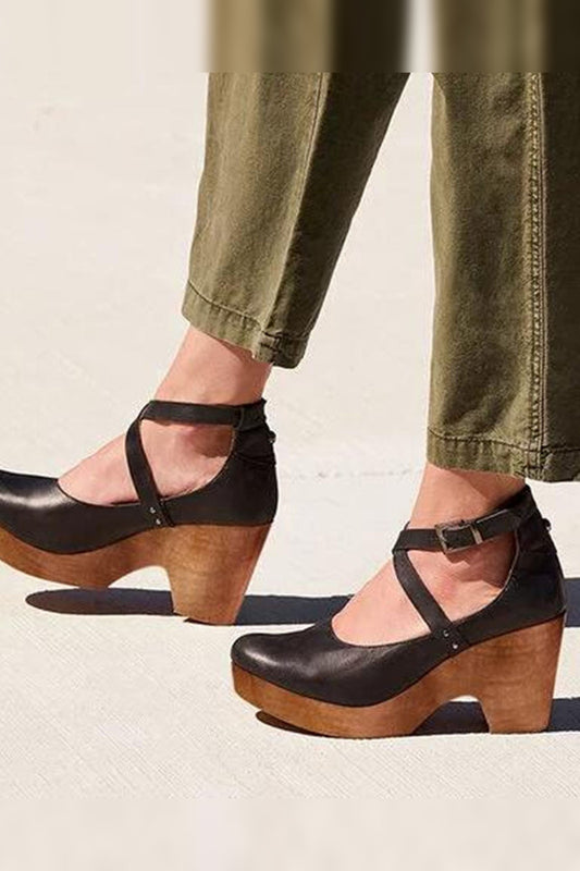 Heels Women - Cushioned Wedge Heels with Closed Toe