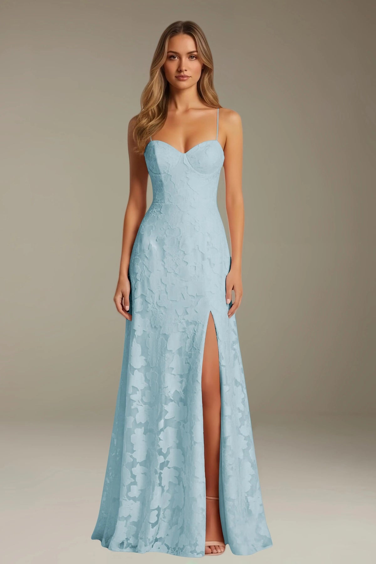 Maxi Dress Women - Floral Lace Maxi Dress with Side Slit