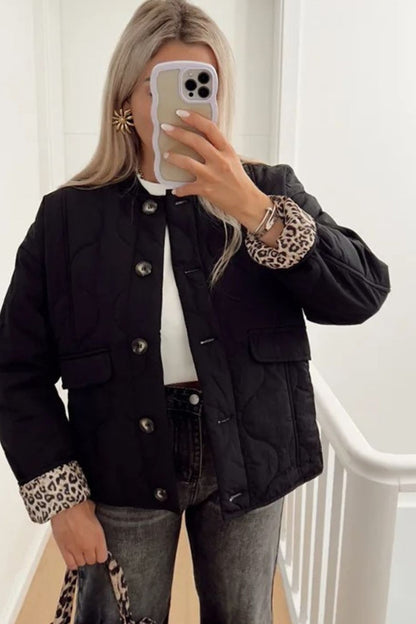 Jacket Women - Cropped Jacket with Contrast Print Lining
