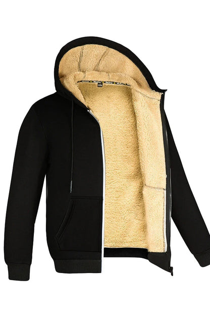 Jacket Unisex - Hooded Lambswool Jacket with Thick Lining