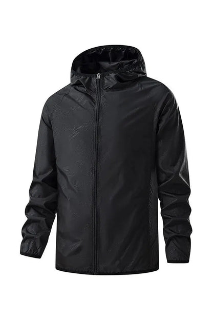 Jacket Men - Lightweight Hooded Windbreaker with Packable Design