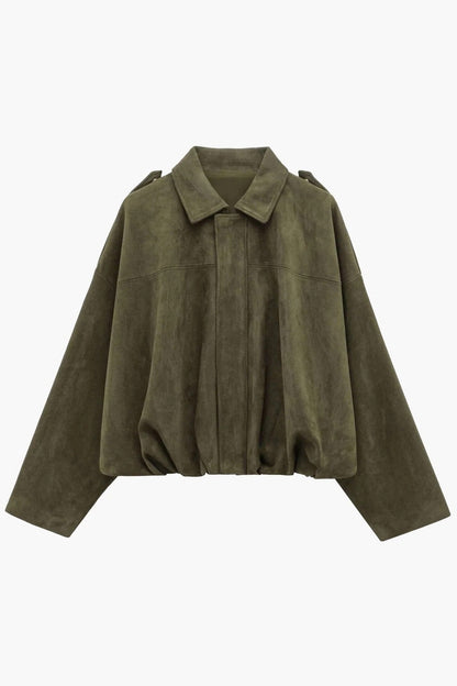 Bomber Jacket Women - Suede Lightweight Bomber Jacket