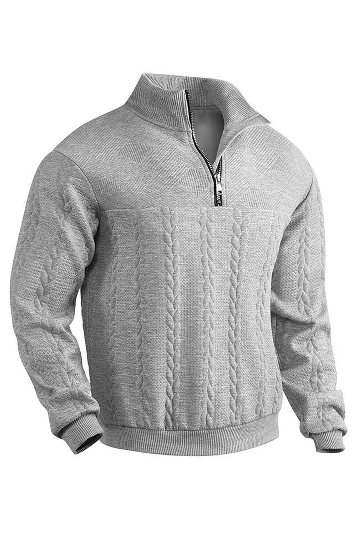 Jumper Men - Quarter-Zip Cable Knit Jumper