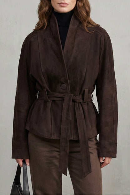 Jacket Women - Double-Breasted Belted Jacket