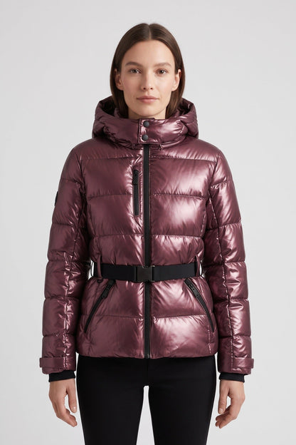 Jacket Women - Belted Puffer Jacket with Quilted Panels