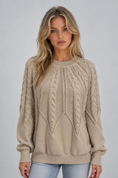 Women's Cable Knit Jumper – Cozy Classic For Everyday Elegance 0