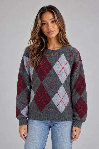 Classic Argyle Knit Jumper – Cozy Style For Every Occasion 0