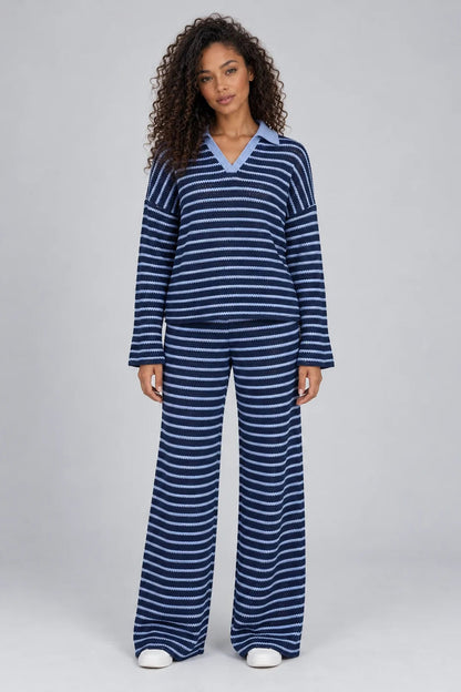 Striped Knit Lounge Set – Chic Comfort for Everyday Living 0